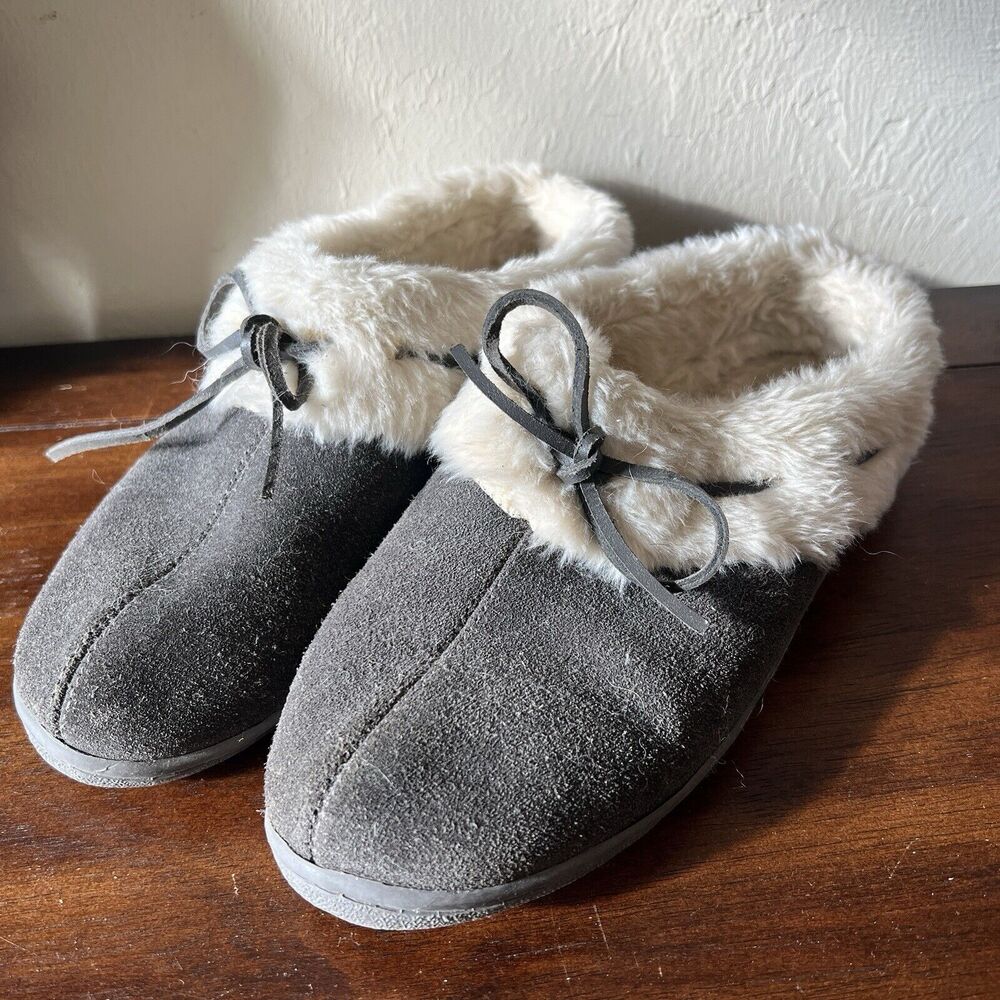 Clarks Women's Sz 9 Suede Leather Comfort Clog House Slipper JMS0404